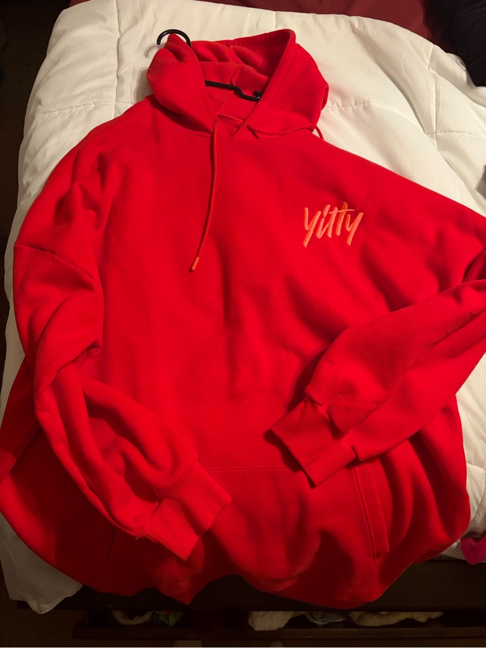 YITTY Bright Red Pullover Hoodie and tights set